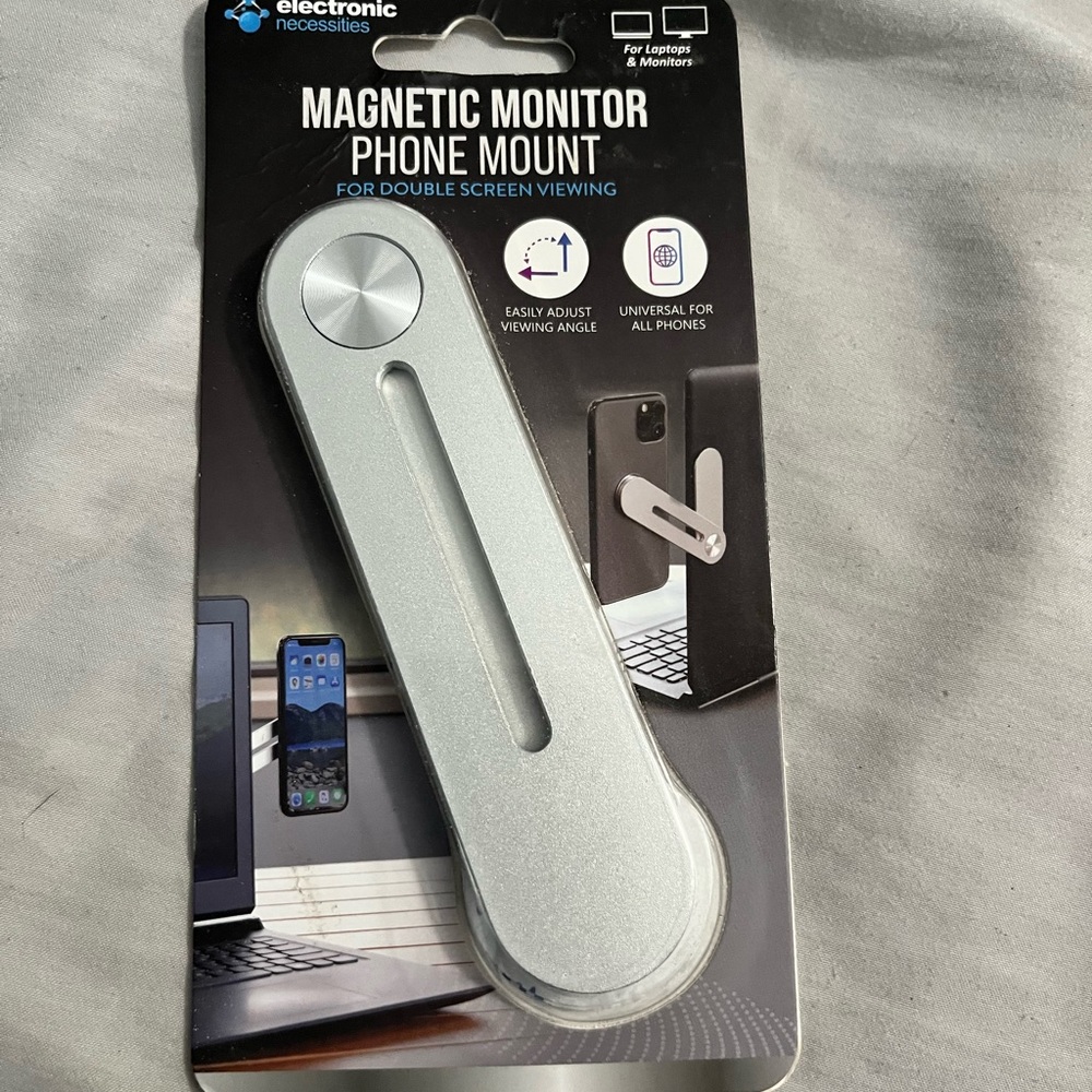 Magnetic monitor phone holder